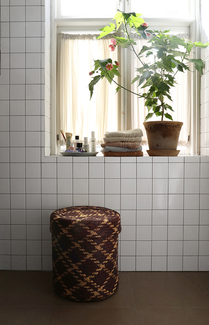 Bliss Check Brun korg  med lock M