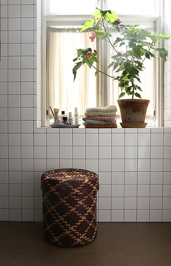 Bliss Check Brun korg  med lock M