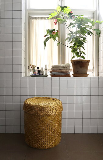 Bliss Check Gul korg  med lock L