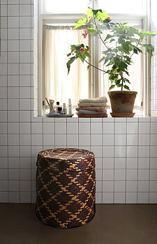 Bliss Check Brun korg  med lock L