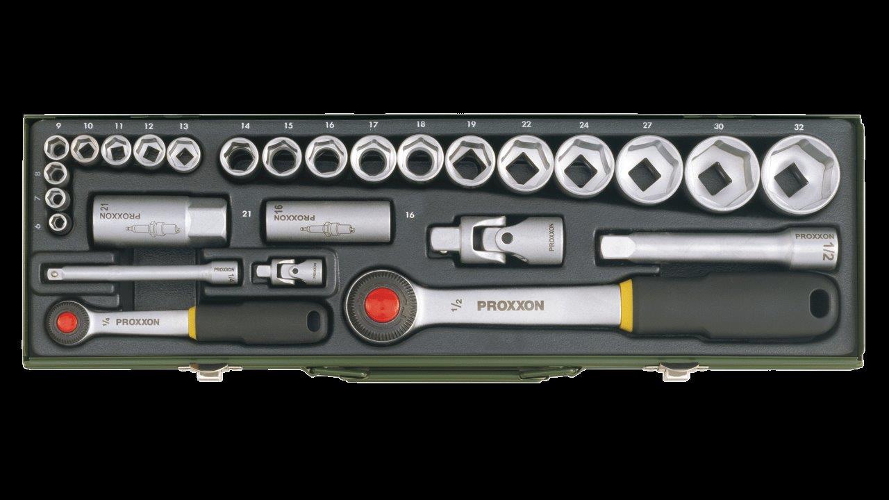 Proxxon Socket set 1/4inch + 1/2inch (27-piece) - 2