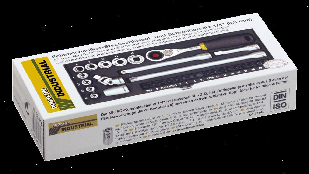 Proxxon Precision engineers socket- and screwdriver-set 1/4inches (32-piece) - 5