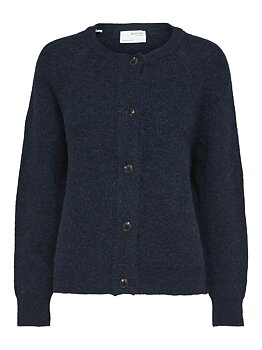 SLFLULU LS KNIT SHORT CARDIGAN NOOS Dark Sapphire MELANGE