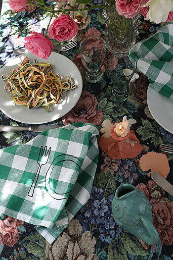 Kökshandduk Check  Plate Grön