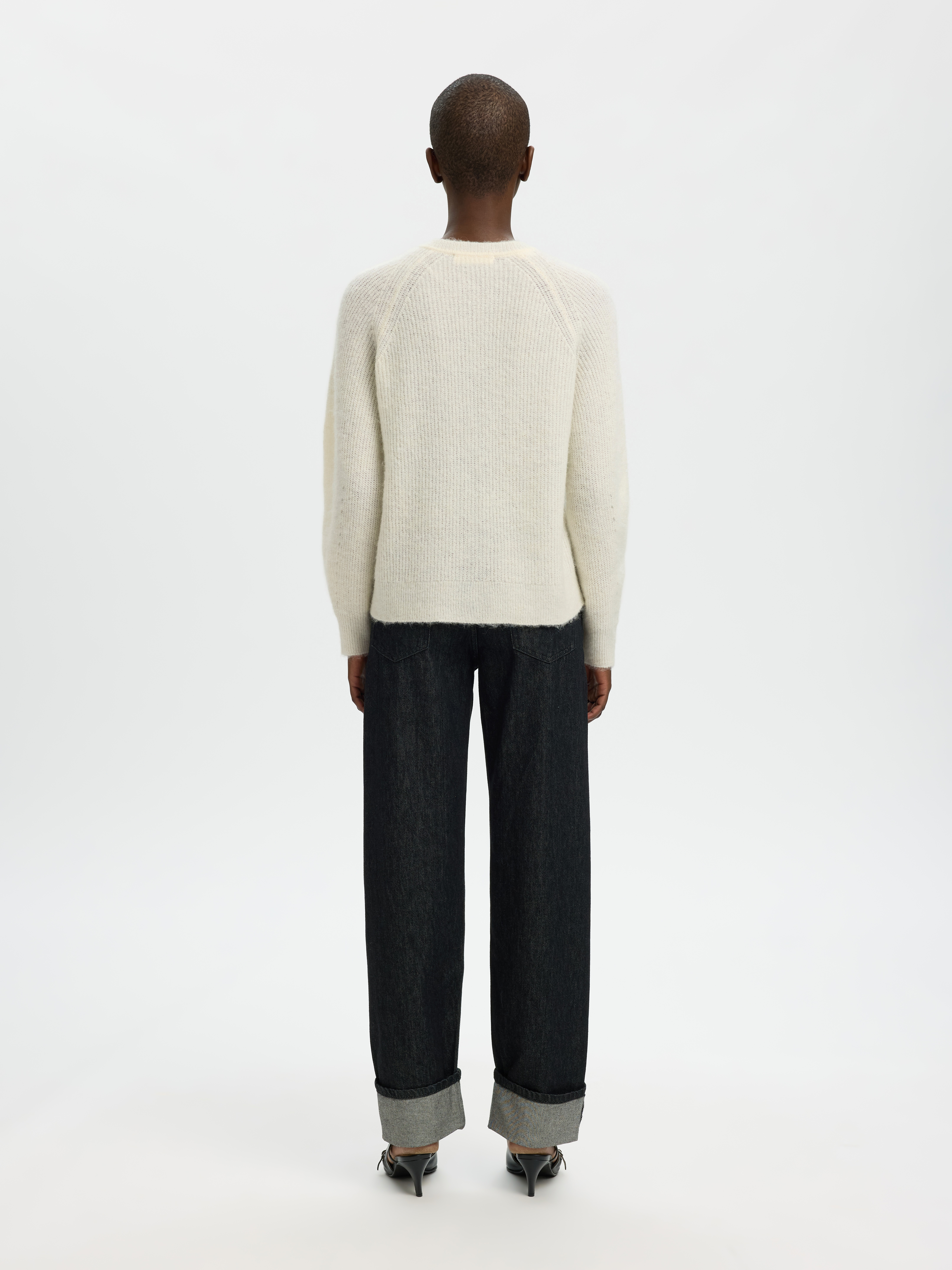 SLFLULU LS KNIT SHORT CARDIGAN NOOS Snow White MELANGE - 3