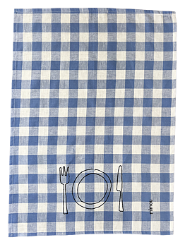 Kökshandduk Check  Plate Blå