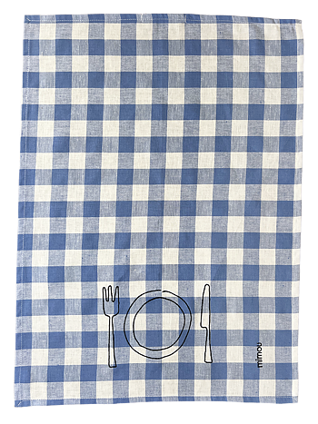 Kökshandduk Check  Plate Blå