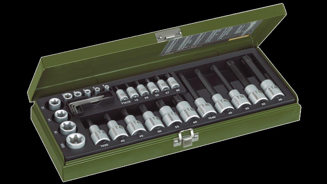 Proxxon Specialty TX socket and TX socket bit set (29-piece)