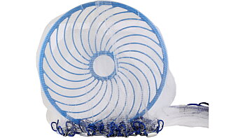 Detta är ett kastnät som är något lättare att kasta med än med ett vanligt kastnät. med fresbee-funktionen maximerar du fångsten