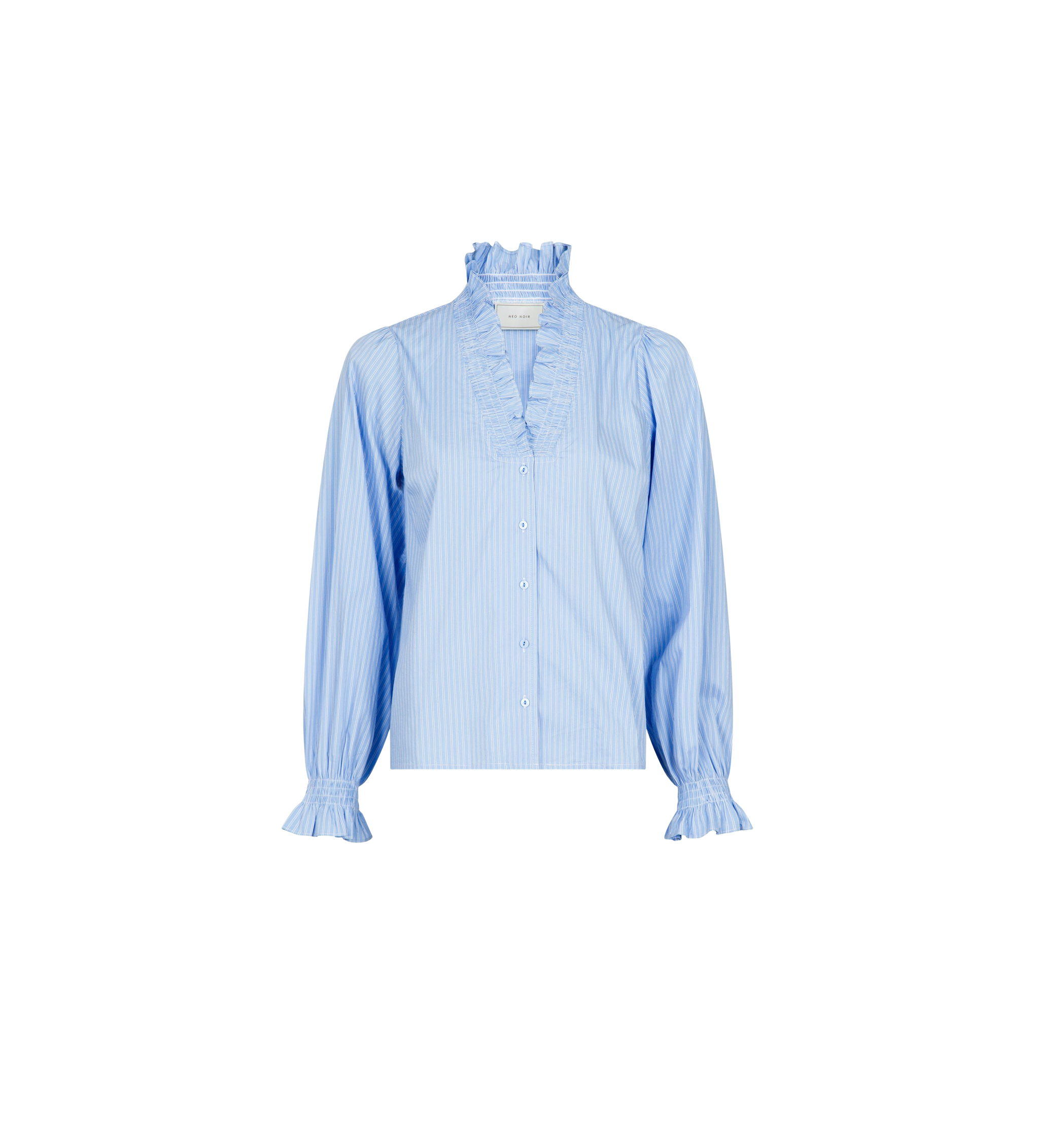 Neo Noir Brielle Stripe Shirt Light Blue