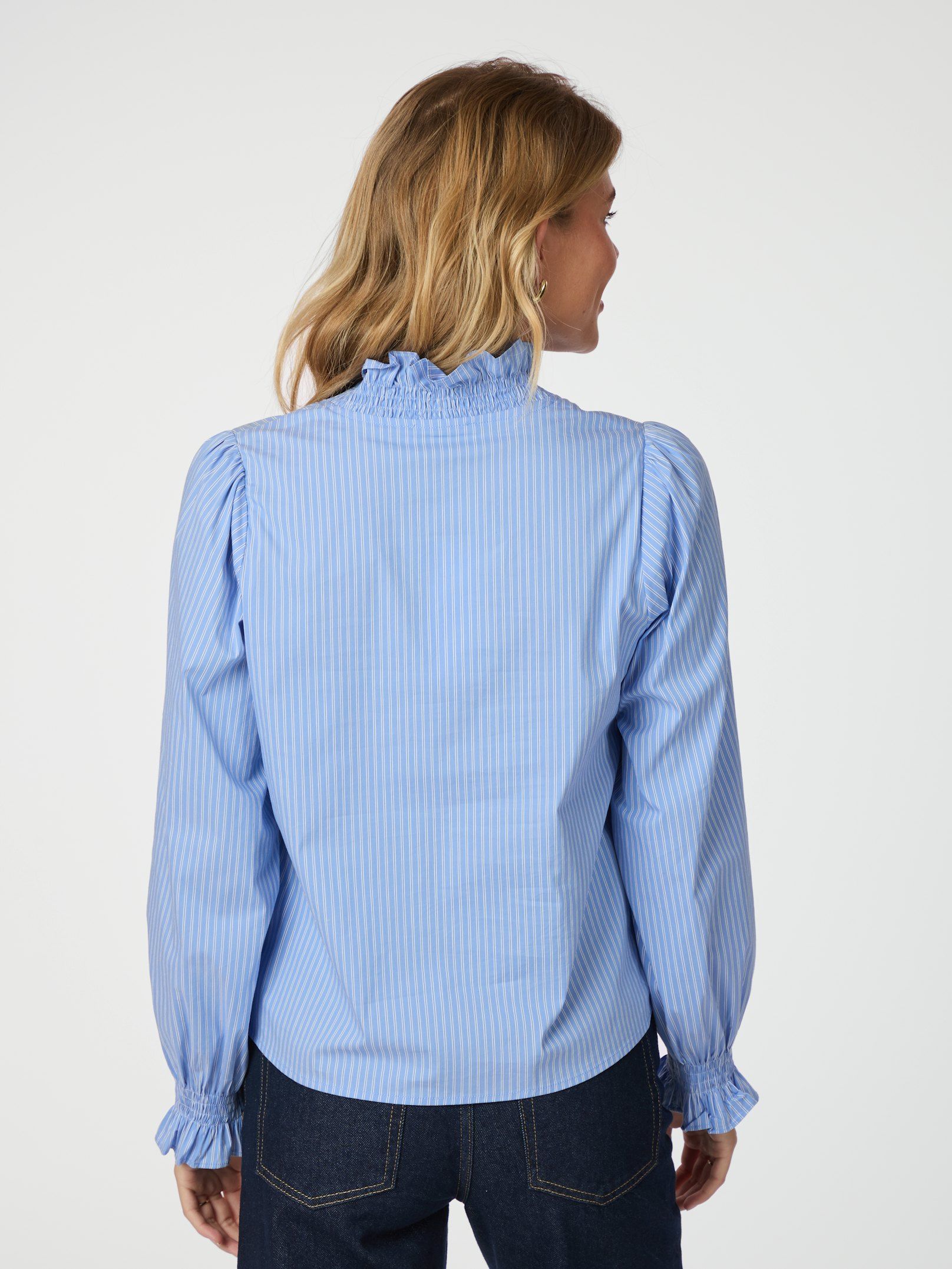 Neo Noir Brielle Stripe Shirt Light Blue - 5