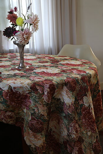 Duk Brokad Rosa röd