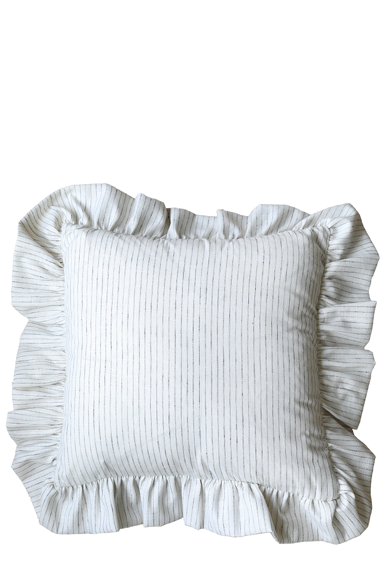 Volangkudde Shirt vit/svart 45x45 cm