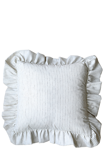 Volangkudde Shirt vit/svart 45x45 cm