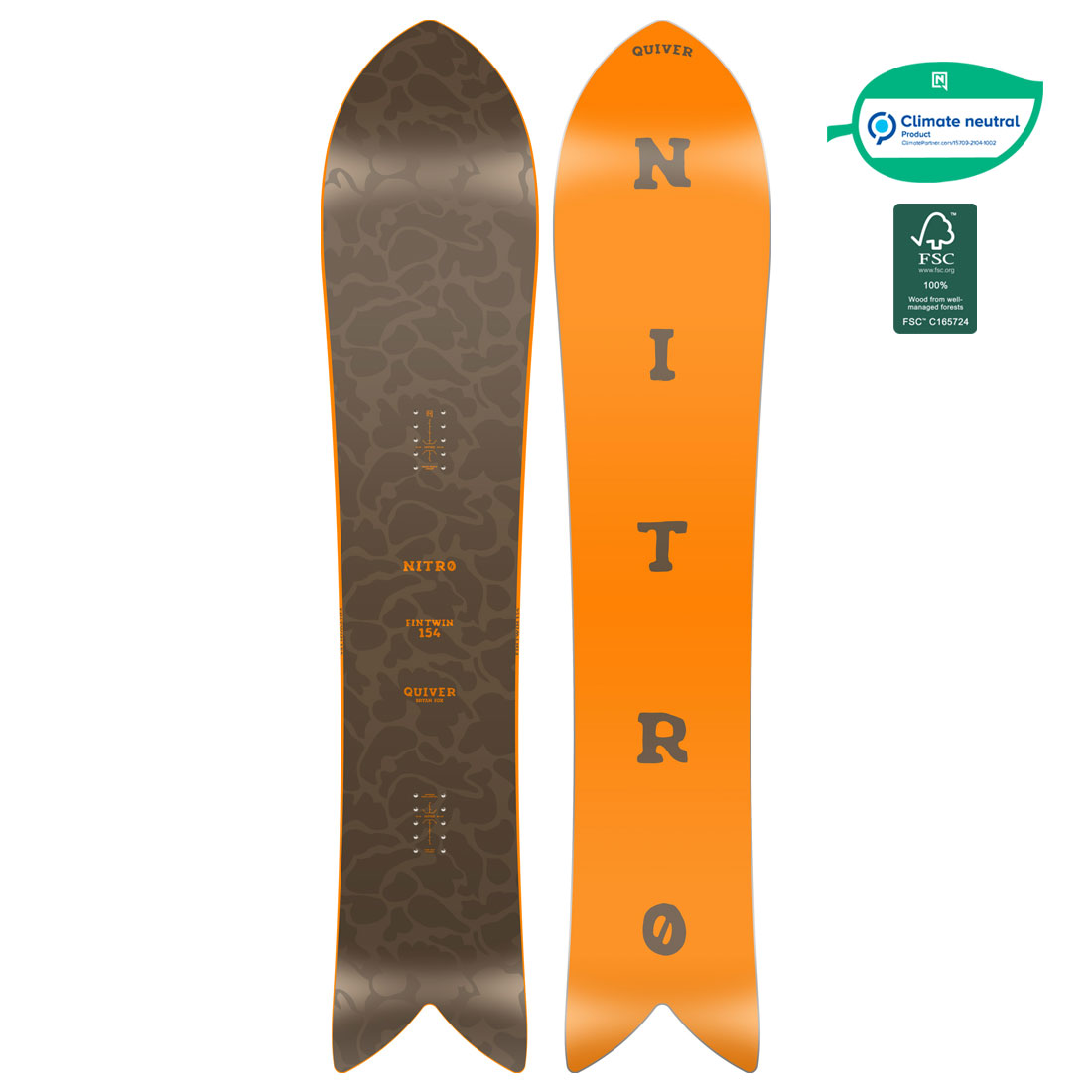 Nitro Snowboard - Quiver Fintwin 154