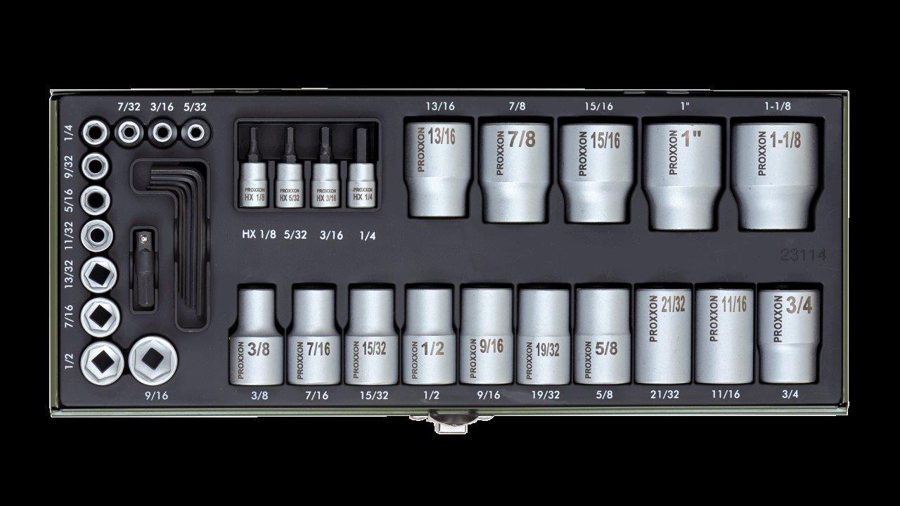 Proxxon Set of sockets and bit sockets for inch sizes (36-piece) - 2