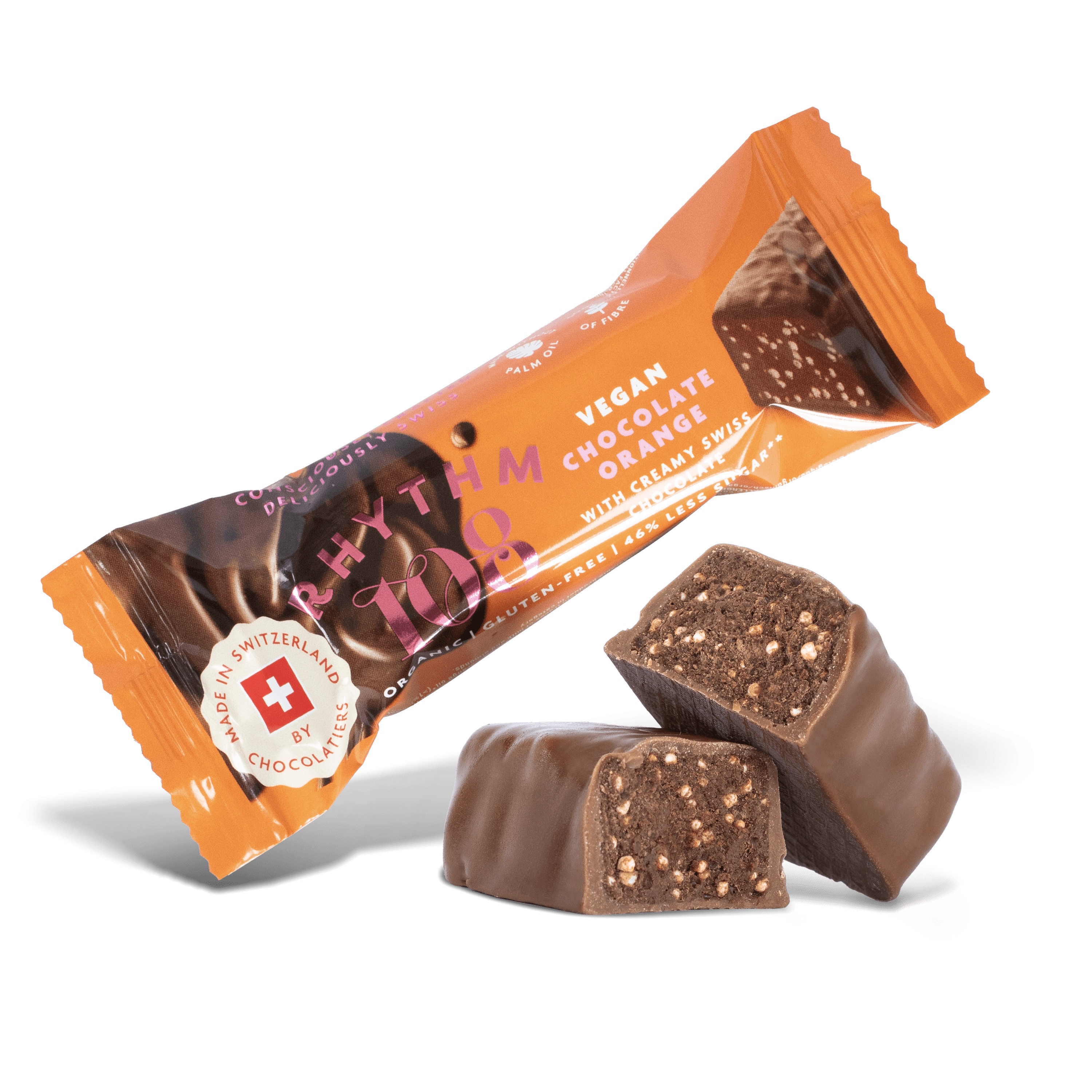Vegansk mjölkfri chokladbar med apelsin rhythm 108 33g