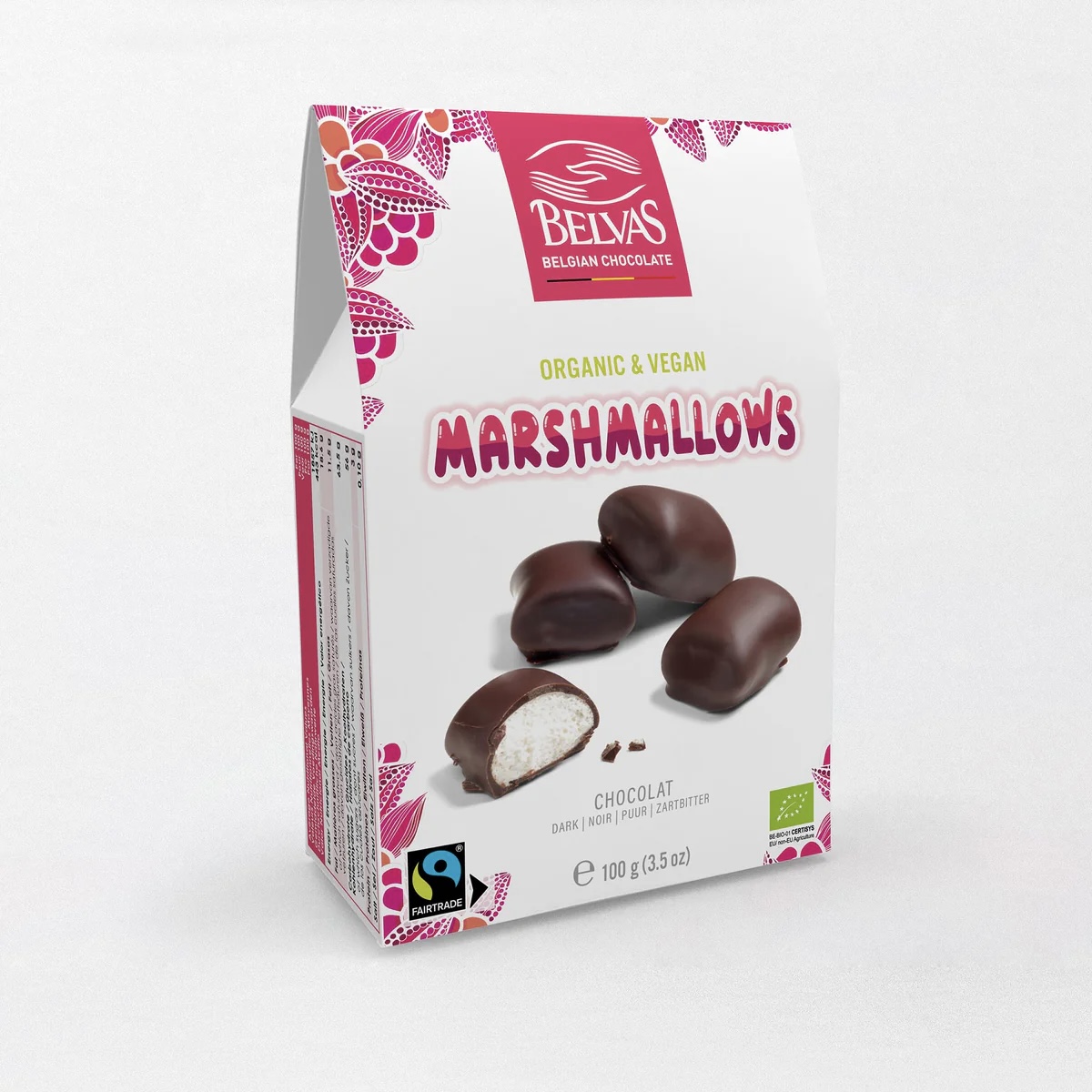 Veganska marshmallows med choklad belvas 100g