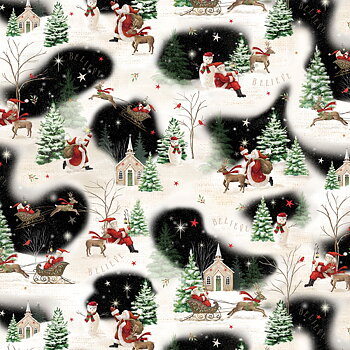 Tyg - Santa'S Scenic - "Believe" (30 x 110 cm)