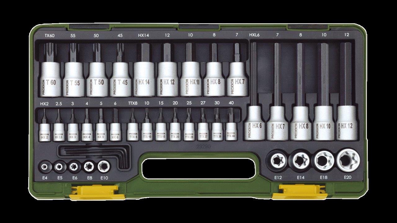 Proxxon Set with TX + allen sockets, 1/4inches + 1/2inches (42-piece) - 2