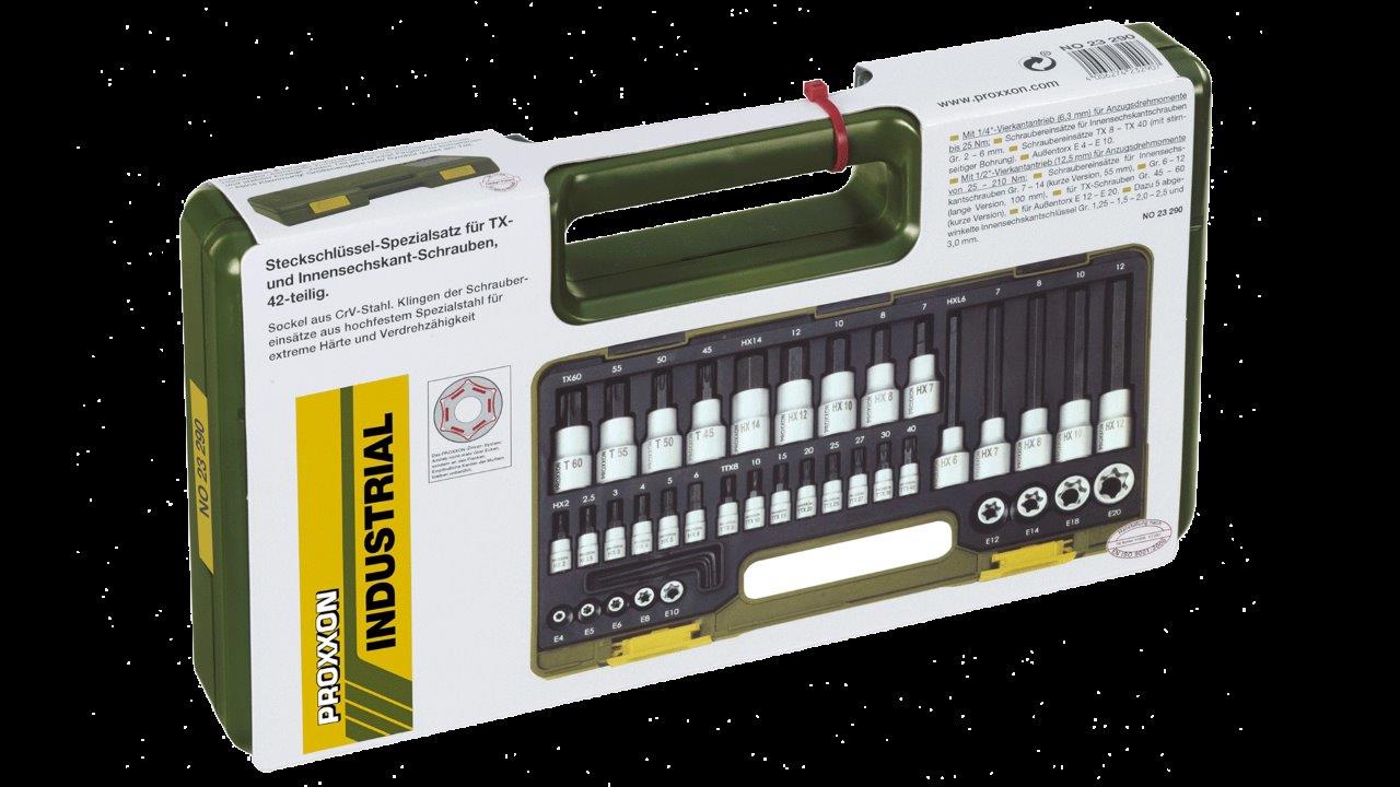 Proxxon Set with TX + allen sockets, 1/4inches + 1/2inches (42-piece) - 5