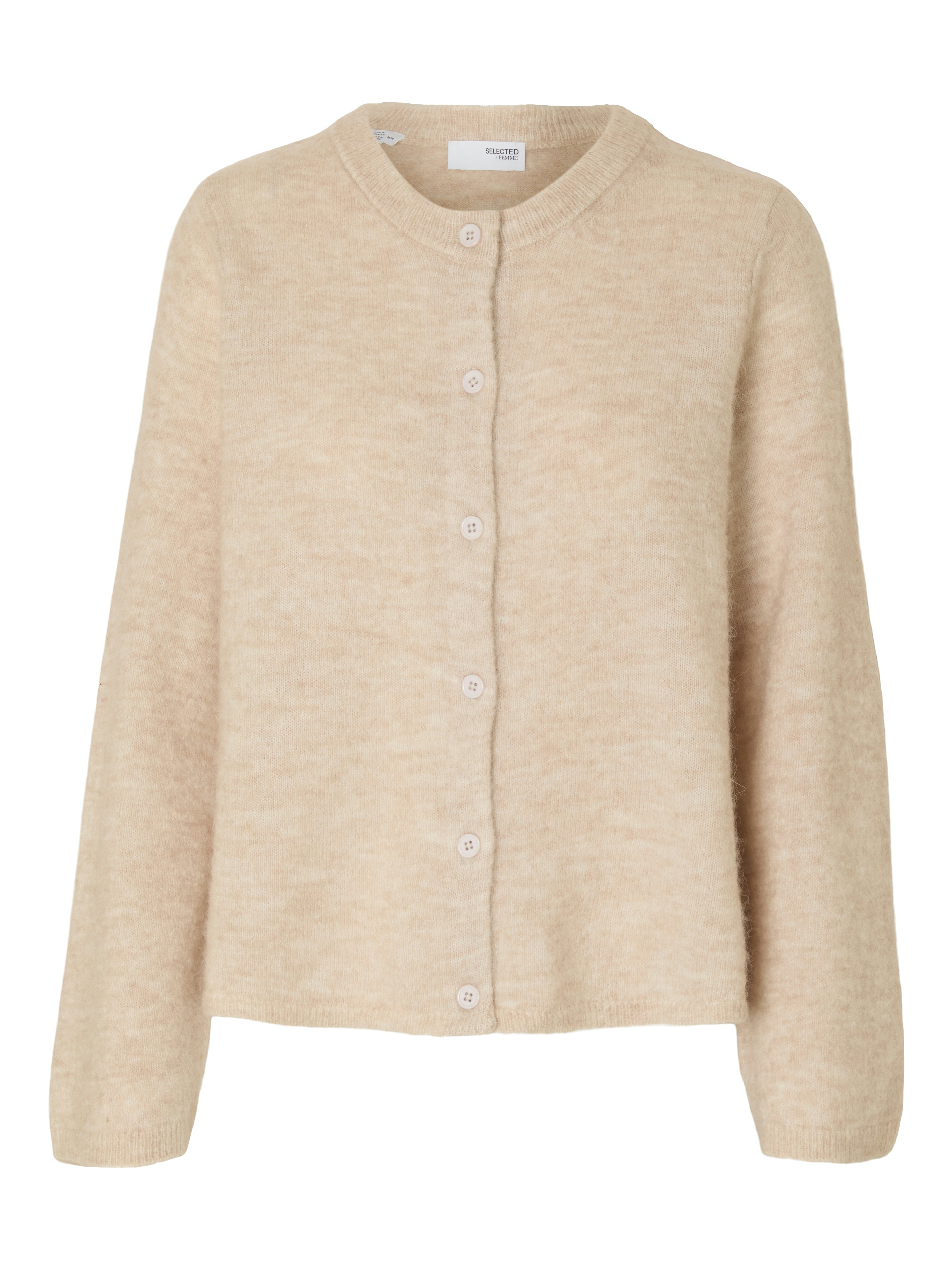 SLFLULU NEW LS KNIT CARDIGAN NOOS Birch MELANGE