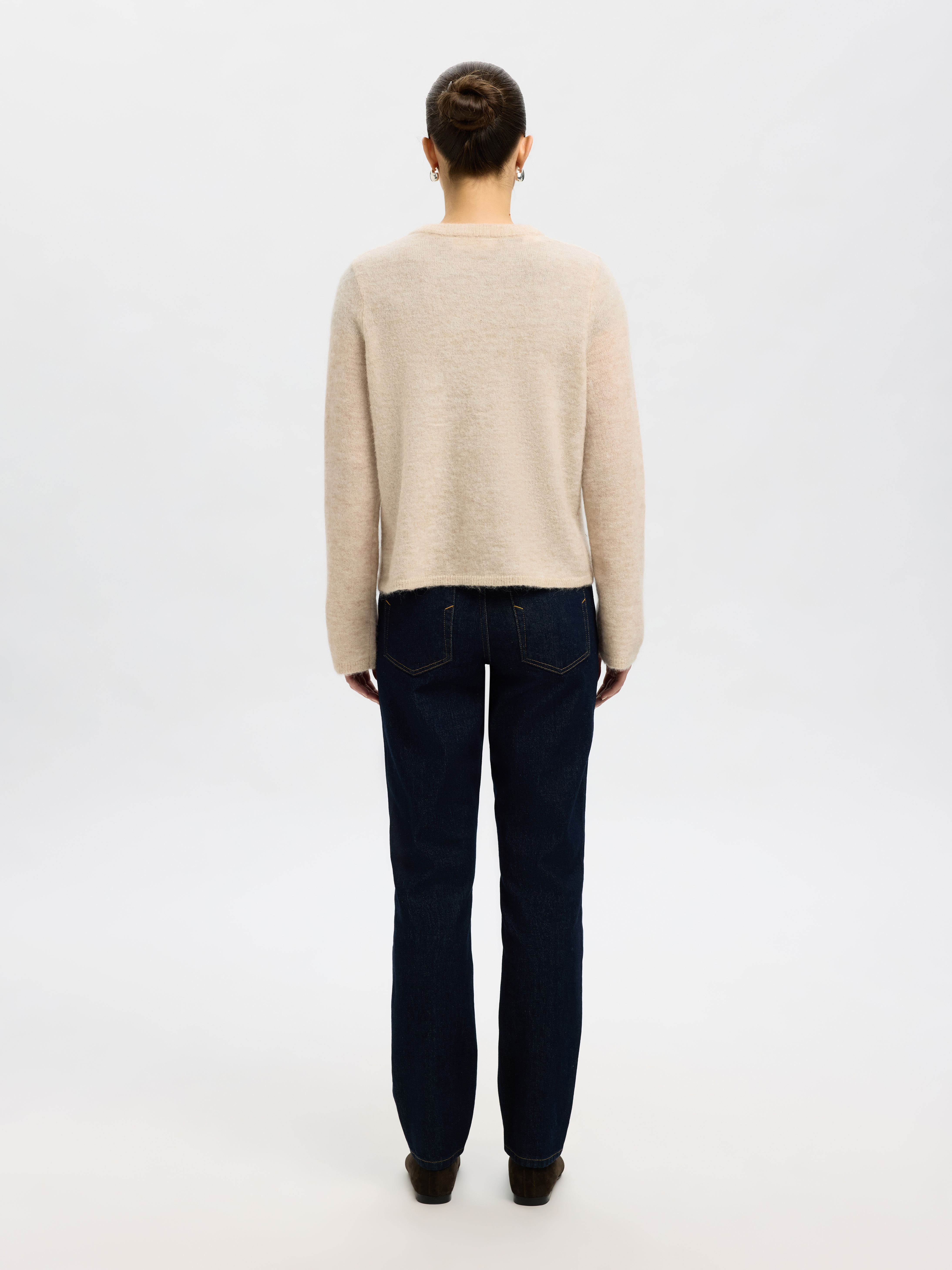 SLFLULU NEW LS KNIT CARDIGAN NOOS Birch MELANGE - 5