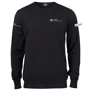 Stickad tröja, merinoull, herr. Cutter & Buck.