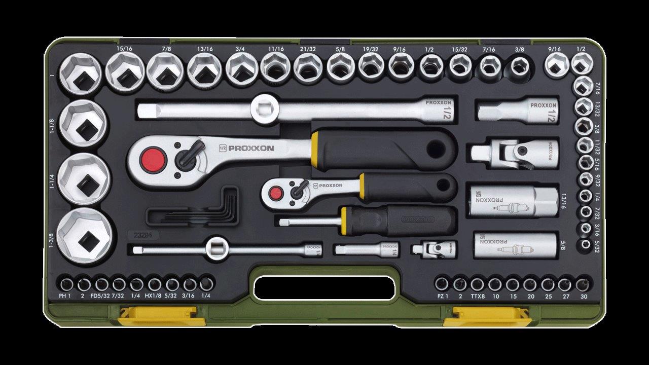 Proxxon Socket Set for imperial sizes (65-piece) - 2