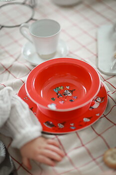 Mumin Lilla My, Sugkoppstallrik, Röd - Rätt Start