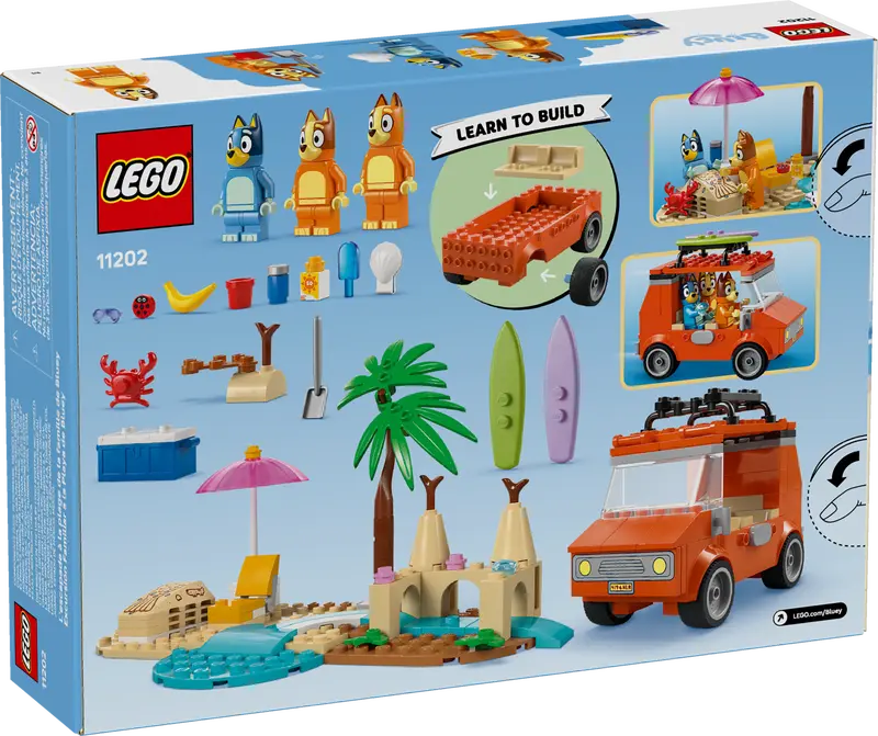 LEGO Bluey 11202 Blueys familjetur till stranden - 11
