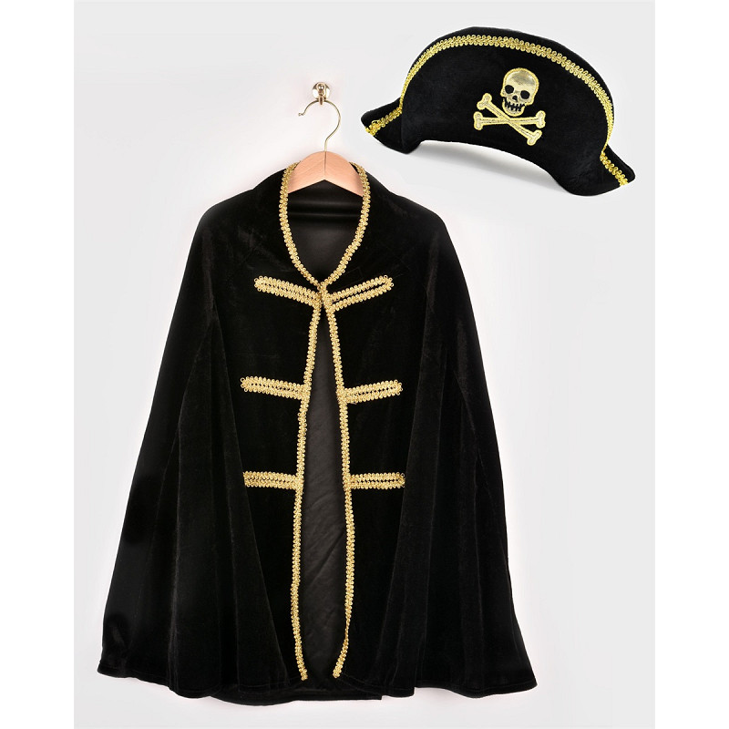 Pirate cape med Hatt stl. 98-128 - 2