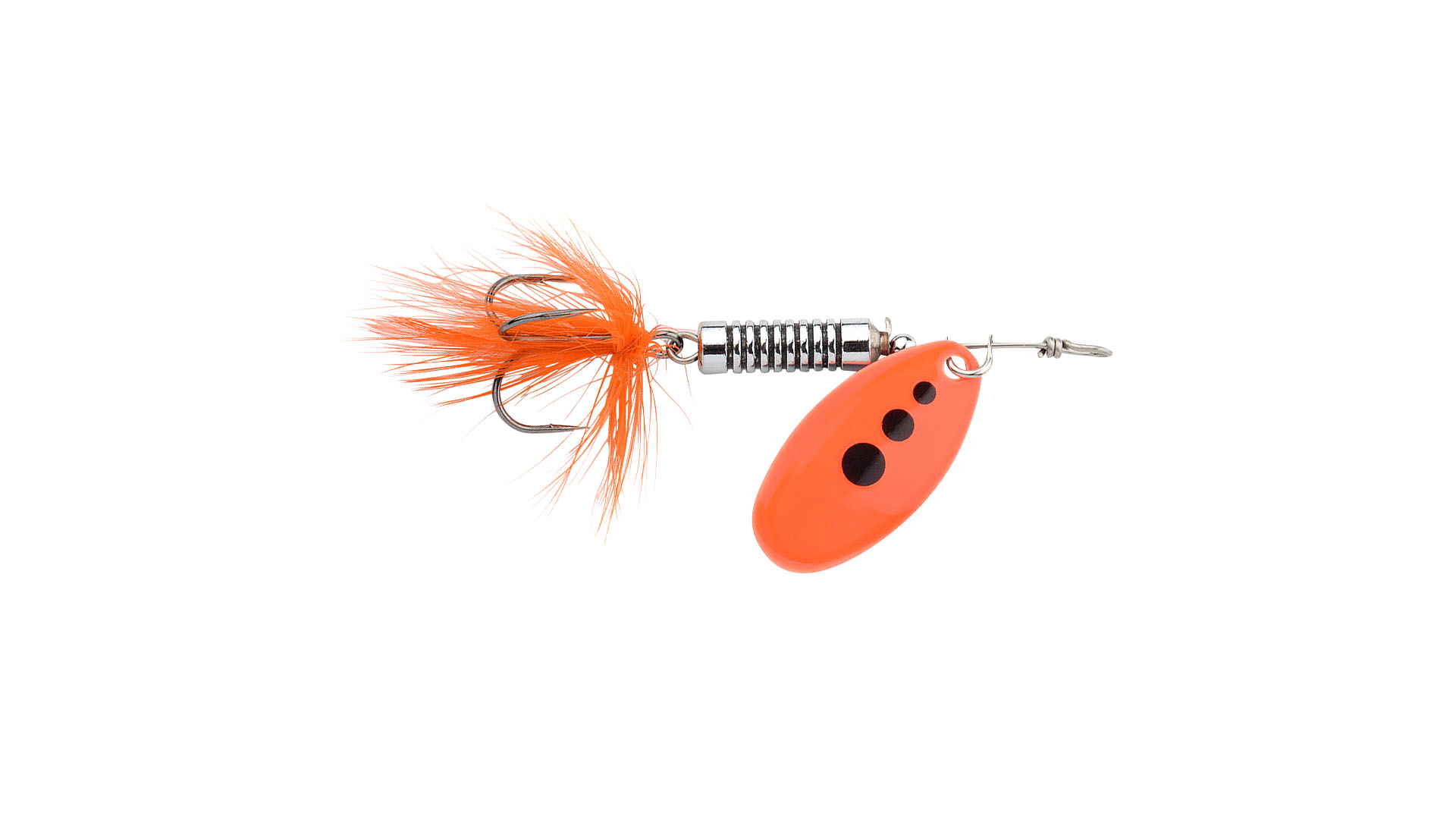 Spinner from spro hook size 3 weight 5g silver/orange with orange feather