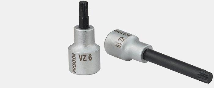 Proxxon 1/2inches socket bit for XZN multi-toothed screws VZ 10, 55 mm length 