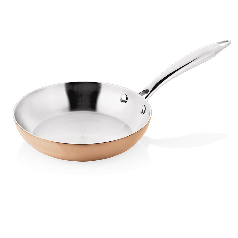 Koppar stekpannor med rostfri insida i 3-ply  - 3