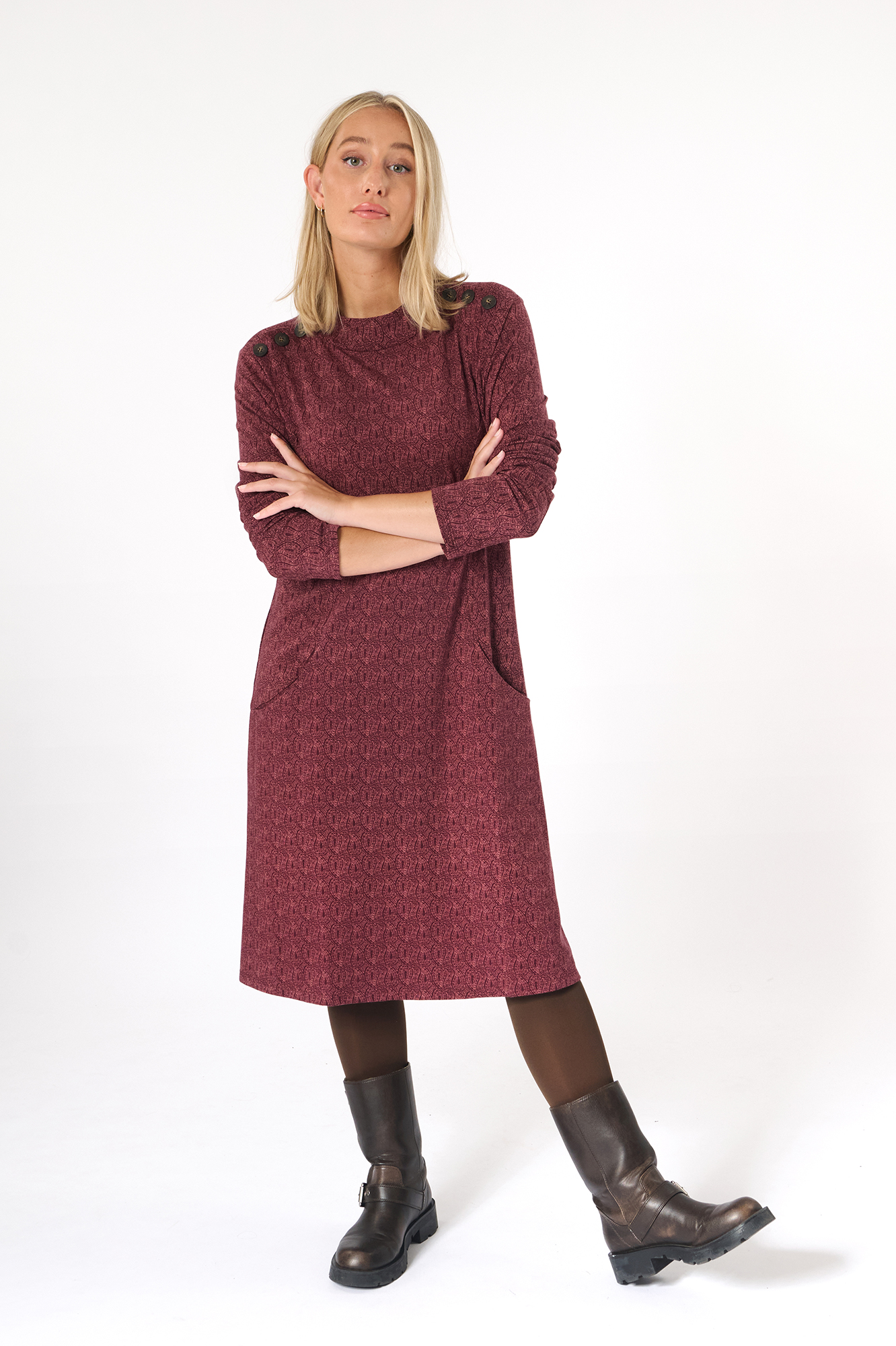 Ilse klänning  burgundy - 3