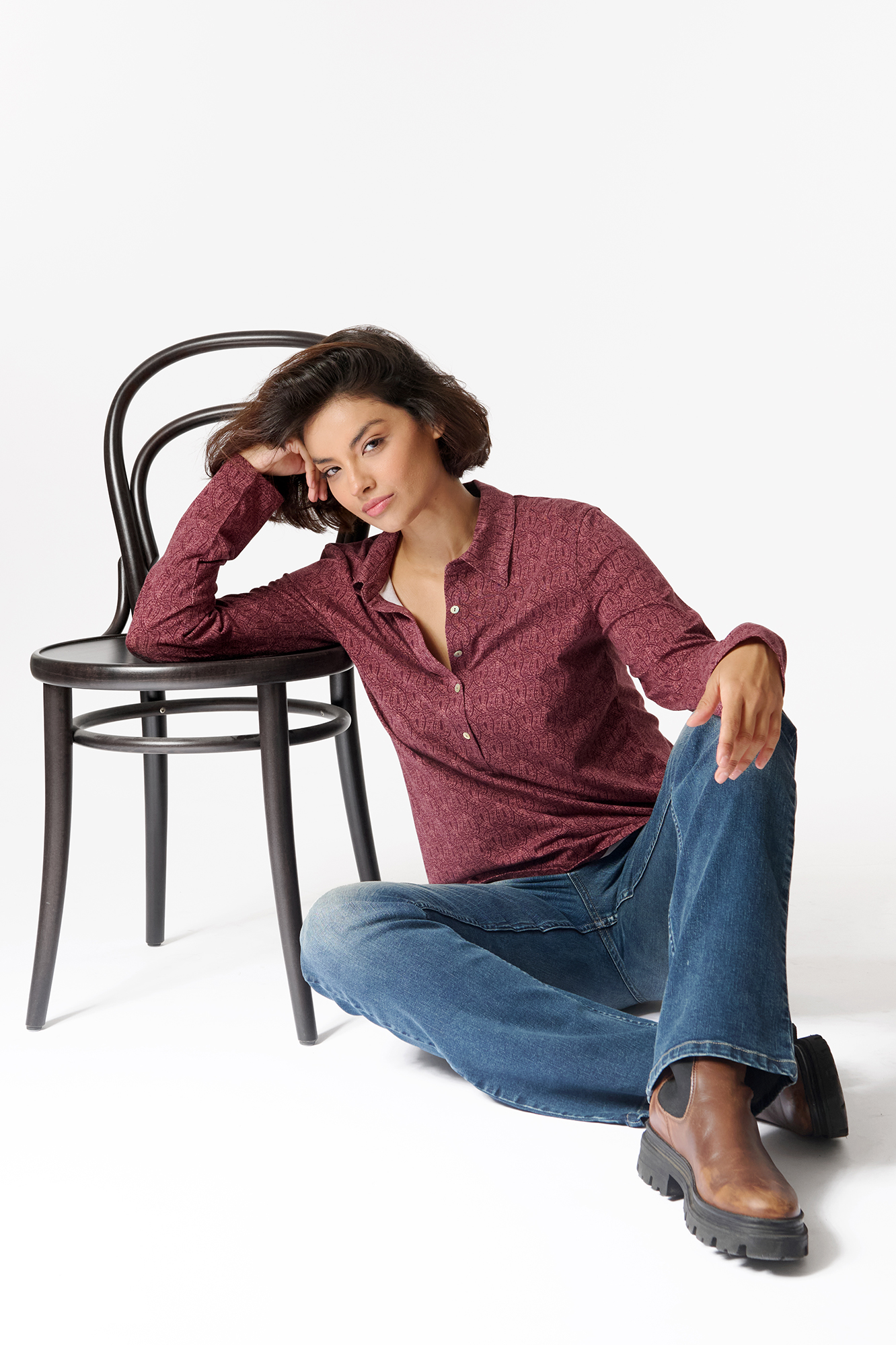 Ivy top  burgundy