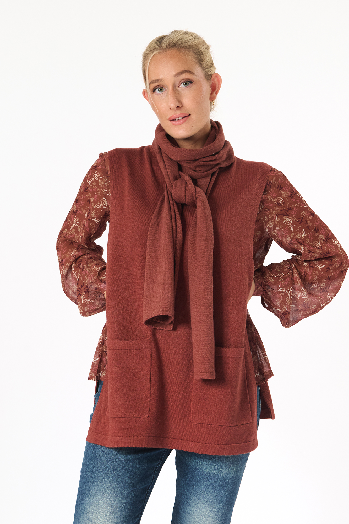 Hertha waistcoat  sienna - 10