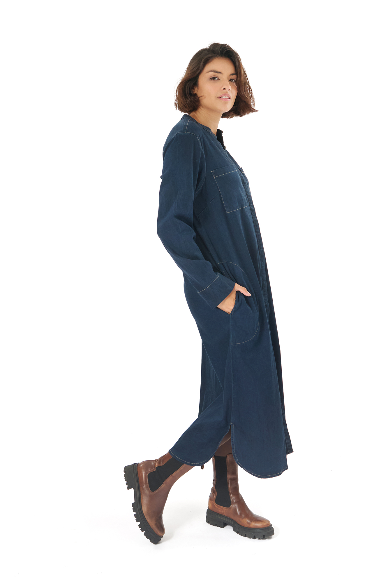 Gail klänning  dk. denim - 2