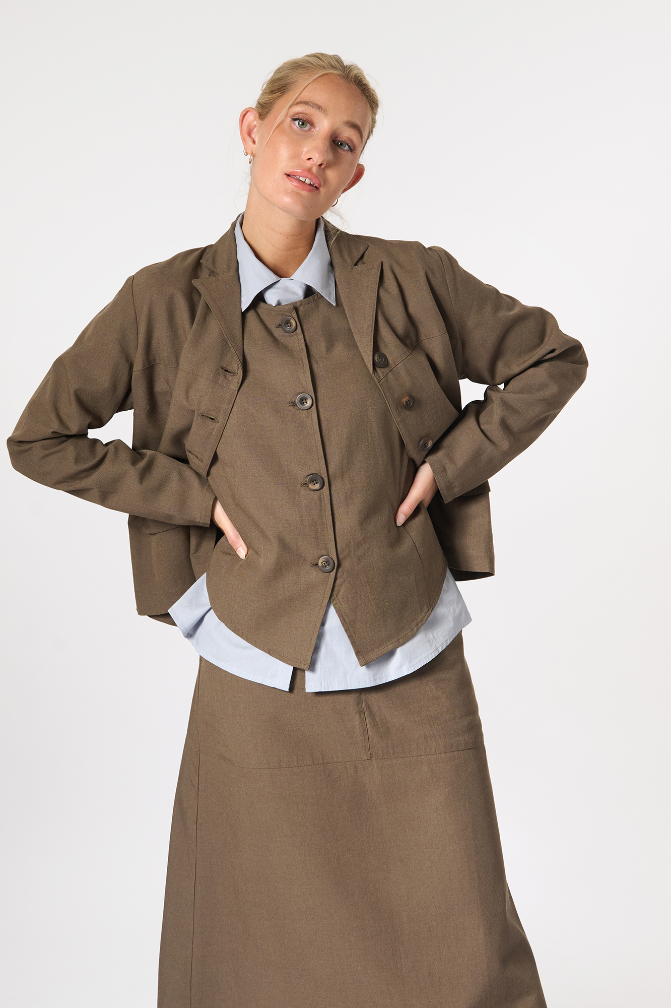 Gina waistcoat  taupe - 11