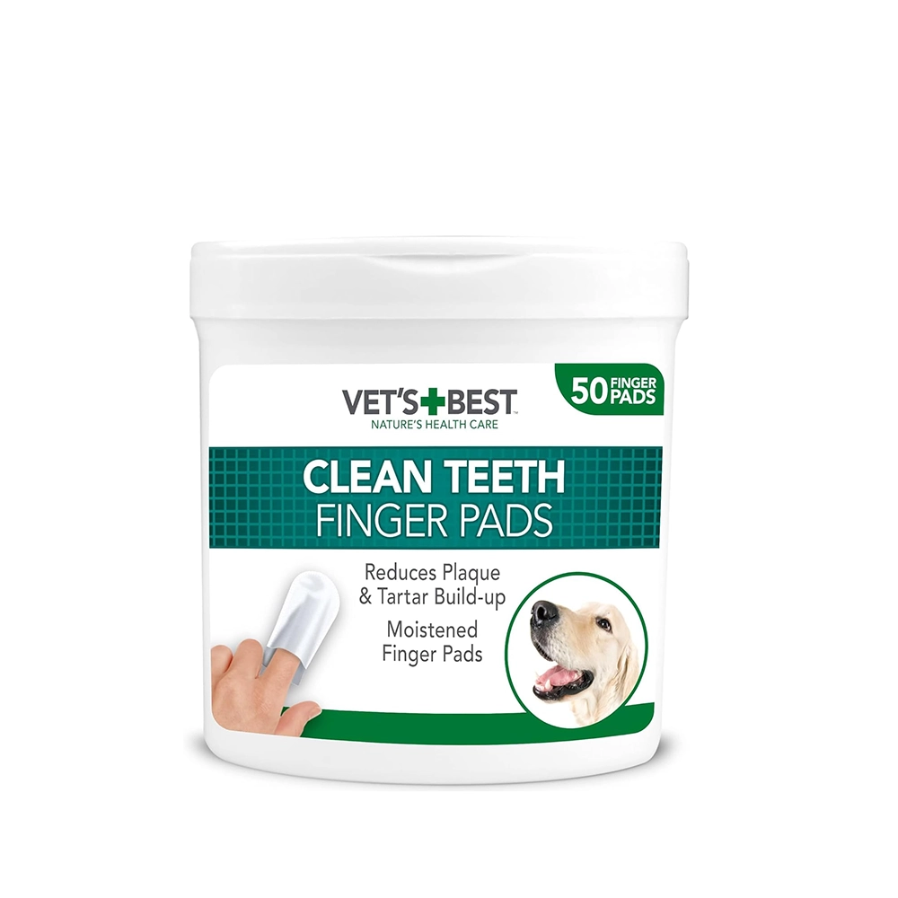 Vet's best finger wipes toothbrushing of dog and cat teeth