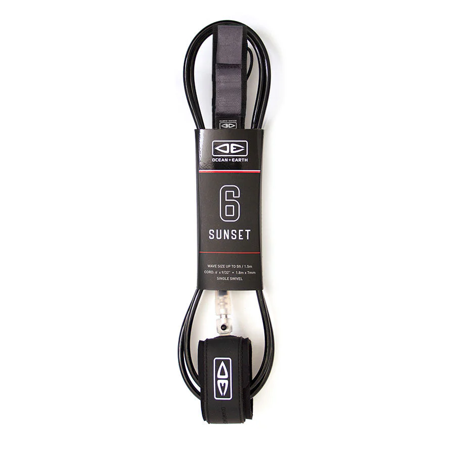 Ocean & Earth Sunset Moulded Leash 6" Black