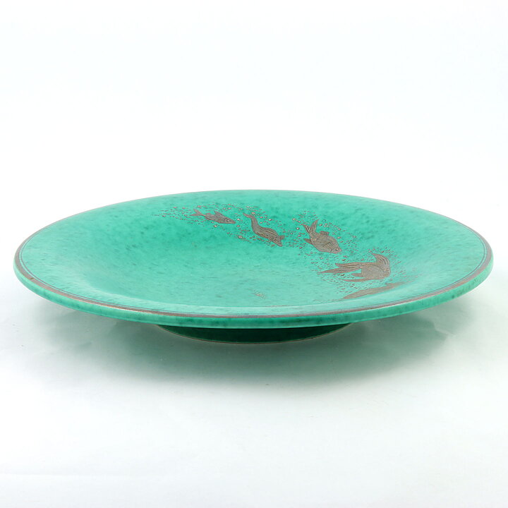 Wilhelm Kåge (Argenta 1939) Majestic Dish with Fish Decor 30 cm