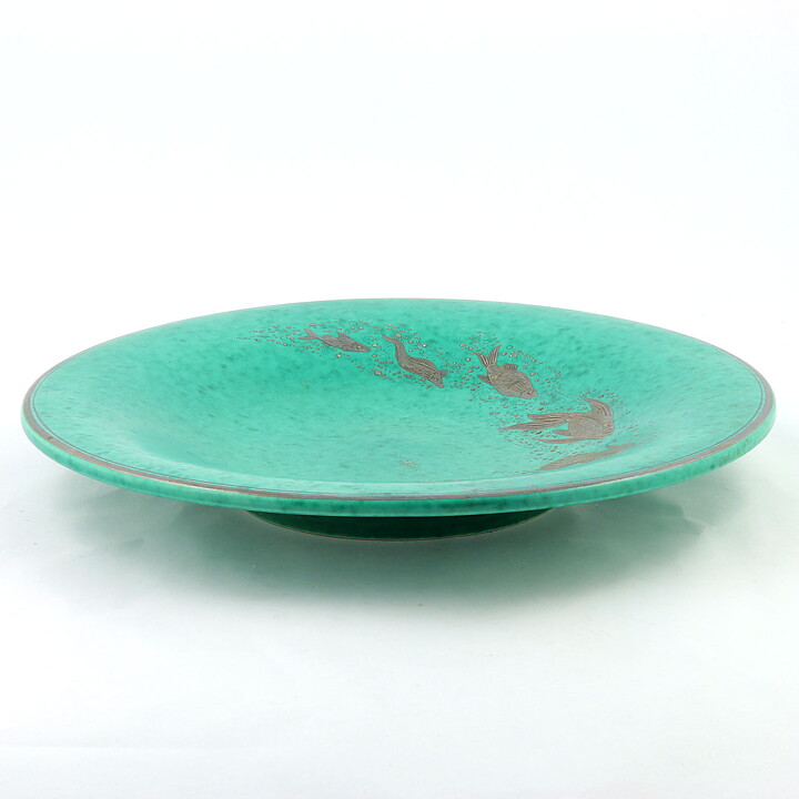 Wilhelm Kåge (Argenta 1939) Majestic Dish with Fish Decor 30 cm