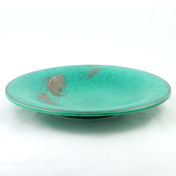 Wilhelm Kåge (Argenta 1939) Majestic Dish with Fish Decor 30 cm