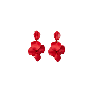 BOW19 Leaf Earrings Red