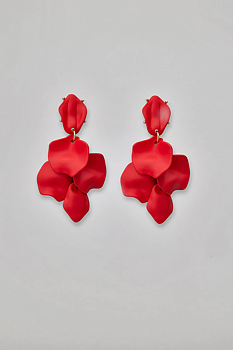 BOW19 Leaf Earrings Red