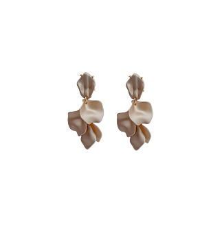 BOW19 Leaf Earrings Pearl Nougat