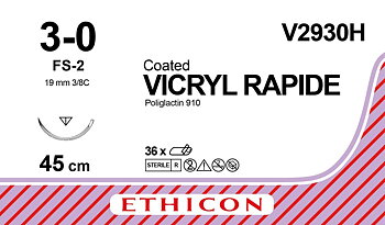 Vicryl Rapid sutur 3-0, V2930H, FS-2 needle, 45 cm undyed