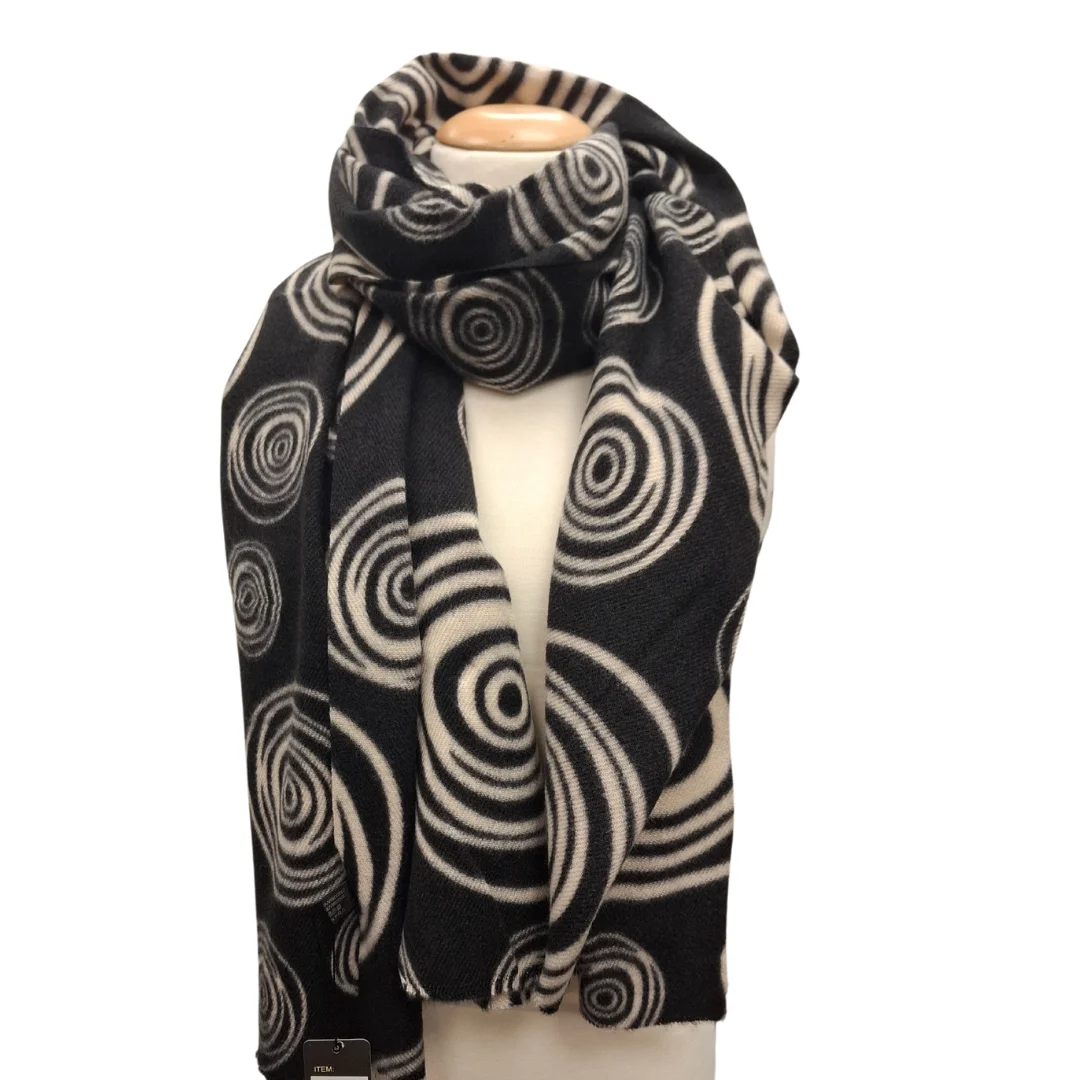 Viskossjal - Spiraler - Beige, Svart, Brun, Vit - 2